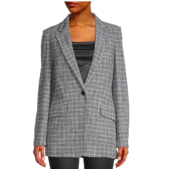 RAG & BONE designer gray checkered s plaid suit blazer jacket luxury NWT sz 6 - Picture 3 of 14